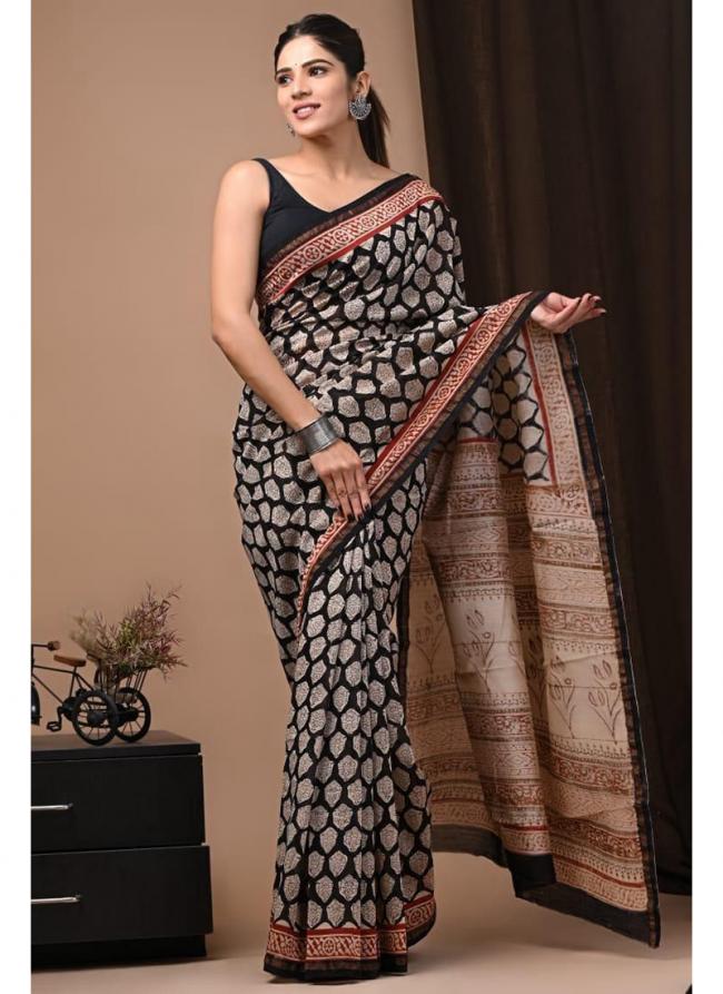 Chanderi Silk Multi Color Traditional Wear Printed Saree